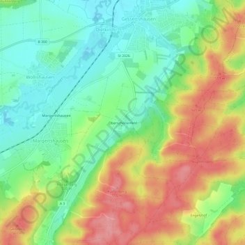 Mappa topografica Oberschönenfeld, altitudine, rilievo