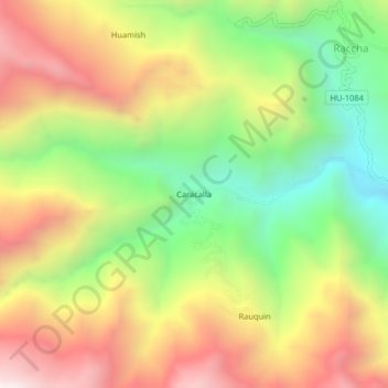 Mappa topografica Caracalla, altitudine, rilievo
