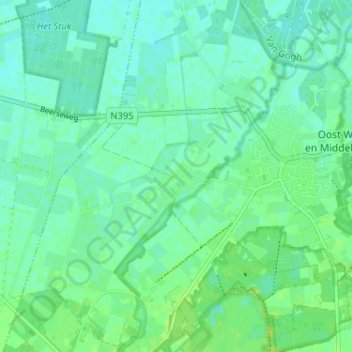 Mappa topografica Huygevoort, altitudine, rilievo
