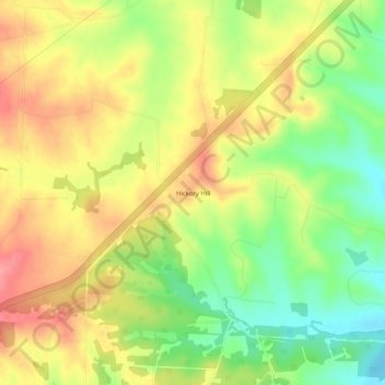 Mappa topografica Hickory Hill, altitudine, rilievo