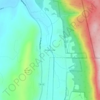 Mappa topografica Boston Corner, altitudine, rilievo