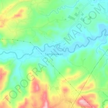Mappa topografica Sambulawan, altitudine, rilievo