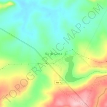 Mappa topografica Rio da Casca, altitudine, rilievo