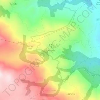 Mappa topografica Mormentelos, altitudine, rilievo