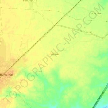 Mappa topografica Haripura, altitudine, rilievo