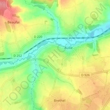 Mappa topografica Le Sapin, altitudine, rilievo