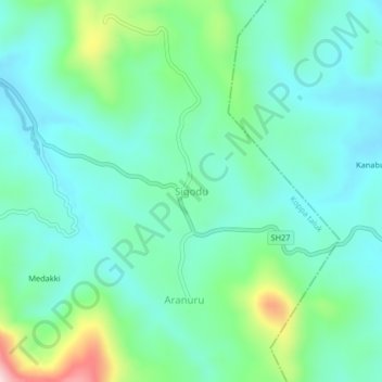 Mappa topografica Sigodu, altitudine, rilievo
