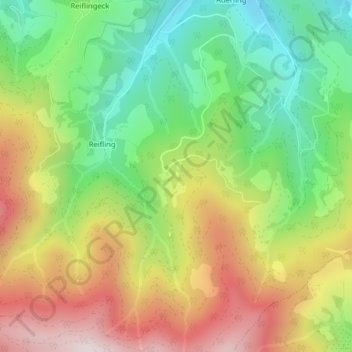 Mappa topografica Alm Rainer, altitudine, rilievo