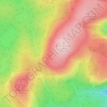 Mappa topografica Notre Dame Mountains, altitudine, rilievo