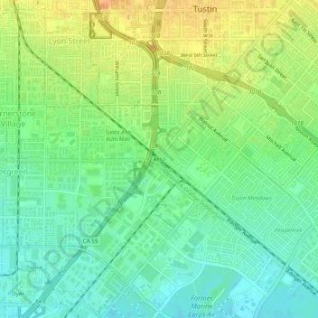 Mappa topografica Aliso, altitudine, rilievo