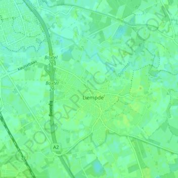 Mappa topografica Liempde, altitudine, rilievo