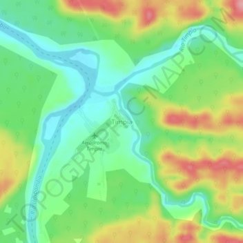 Mappa topografica Timpia, altitudine, rilievo