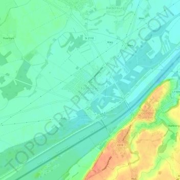 Mappa topografica Egglfing am Inn, altitudine, rilievo