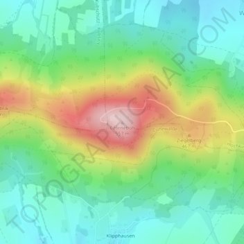 Mappa topografica Czorneboh, altitudine, rilievo