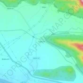 Mappa topografica Chakulia, altitudine, rilievo