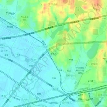 Mappa topografica 牛长坑, altitudine, rilievo