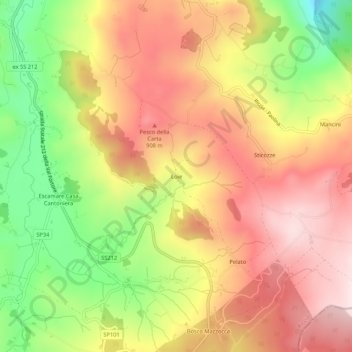 Mappa topografica Loie, altitudine, rilievo