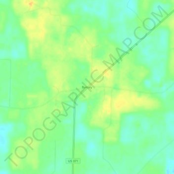 Mappa topografica Bussey, altitudine, rilievo