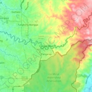 Mappa topografica Ciudad Real, altitudine, rilievo