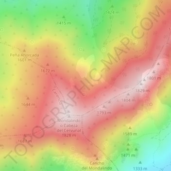 Mappa topografica La Pedriza, altitudine, rilievo