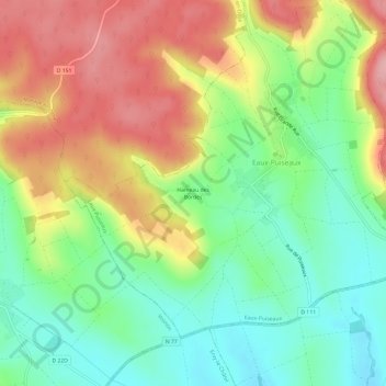 Mappa topografica Hameau des Bordes, altitudine, rilievo