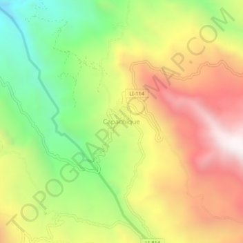 Mappa topografica Capachique, altitudine, rilievo