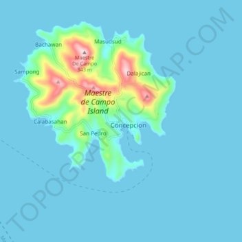 Mappa topografica Concepcion, altitudine, rilievo