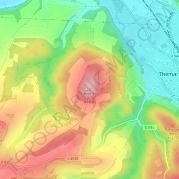 Mappa topografica Steinerner Berg, altitudine, rilievo