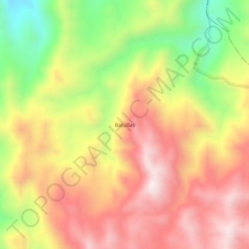 Mappa topografica Balsillas, altitudine, rilievo