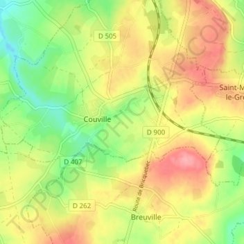 Mappa topografica La Perrelle, altitudine, rilievo