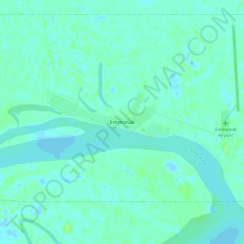 Mappa topografica Emmonak, altitudine, rilievo