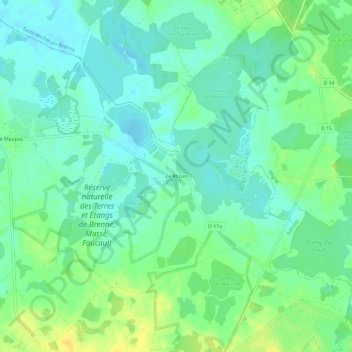 Mappa topografica Le Blizon, altitudine, rilievo