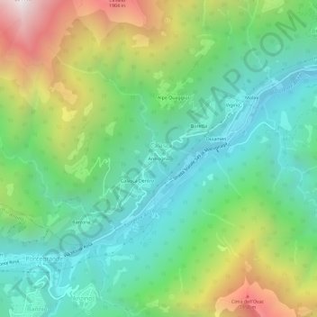 Mappa topografica Antrogna, altitudine, rilievo