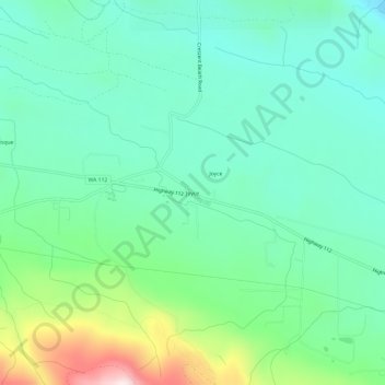 Mappa topografica Joyce, altitudine, rilievo