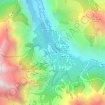 Mappa topografica Les Gauchoirs, altitudine, rilievo