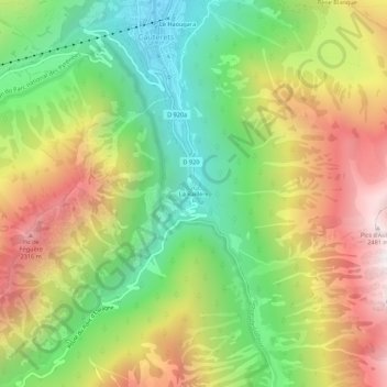 Mappa topografica La Raillère, altitudine, rilievo