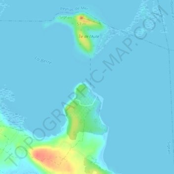 Mappa topografica Port Mahon, altitudine, rilievo