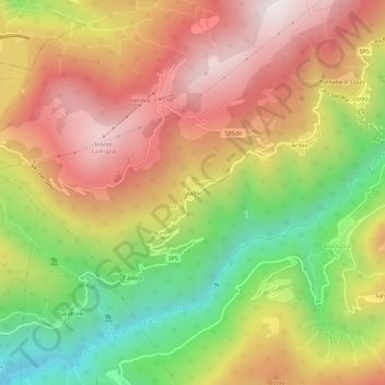 Mappa topografica Graglio, altitudine, rilievo