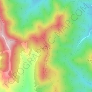 Mappa topografica Pico Agudo, altitudine, rilievo
