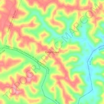 Mappa topografica Ponto Chique, altitudine, rilievo
