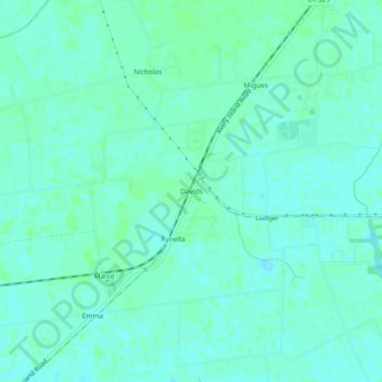 Mappa topografica Davids, altitudine, rilievo