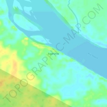 Mappa topografica Esperanza, altitudine, rilievo