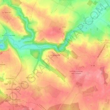 Mappa topografica La Roussière, altitudine, rilievo