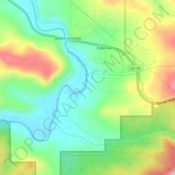 Mappa topografica Mishawaka, altitudine, rilievo