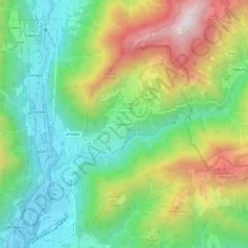 Mappa topografica Nasolino, altitudine, rilievo
