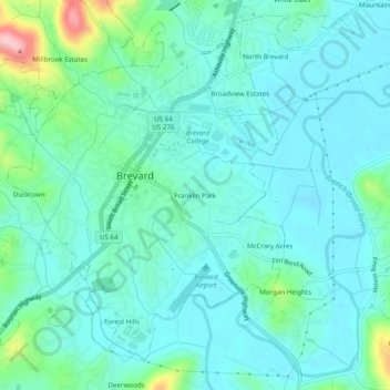 Mappa topografica Franklin Park, altitudine, rilievo