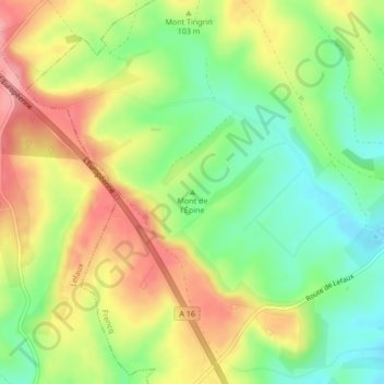Mappa topografica Mont de l'Épine, altitudine, rilievo