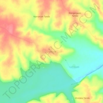 Mappa topografica Limboti, altitudine, rilievo