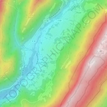 Mappa topografica L'Épery, altitudine, rilievo