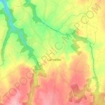 Mappa topografica Maudez, altitudine, rilievo